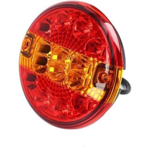 Feux arrière ronds 14 LED ultra-lumineux avec feux arrière de remorque à LED, feux stop arrière multifonctions étanches pour véhicules 12 V-24 V