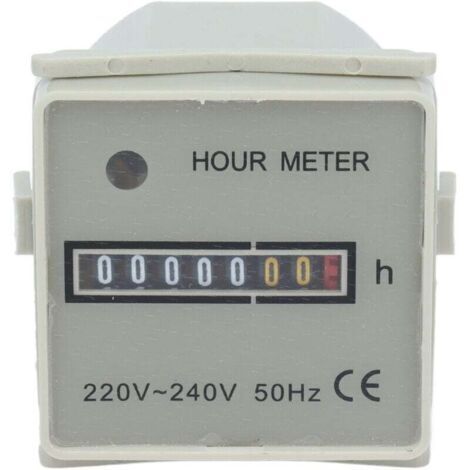 Compteur Horaire MéCanique HM2/UWZ48 AC 220-240V Compteur Horaire Mécanique pour L'industrie Domestique,minuteur avec Boucle Fixe adaptées