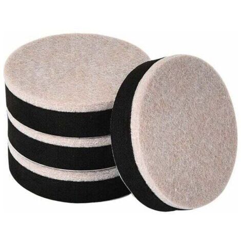 Rehausseurs de meubles Pieds de table 4 pièces Diamètre : 63,5 mm Hauteur : 16,5 mm Les rehausseurs de lit sont empilables pour plus de hauteur Silencieux et résistant à l'usure