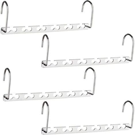 Cintres Magiques en Acier Inoxydable 6 Trous Support Antidérapant Support de Séchage Pliant Multifonctionnel Cintres peu Encombrants pour Accrocher Votre Manteau Epaisvotre Pantalon(Lots de 4) (1/5)