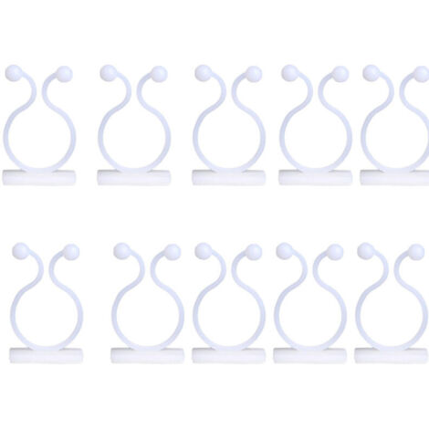 Clips pour Plantes Grimpantes Clips de Vigne Auto-adhésifs Plante Grimpante Support Tuteur Clips 10pcs, pour Plantes Grimpantes Interieur Bureau Câble de Fixation (blanche)