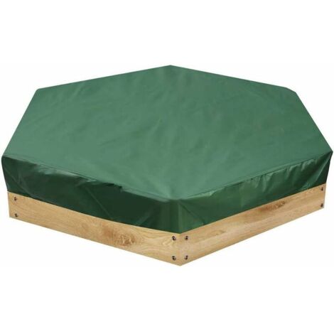 SR 210D Tissu Oxford Vert Hexagonal Bac à Sable Couverture Bac à Sable Bâche en Tissu Oxford avec Cordon de Serrage Maison Jardinage Antipoussière et Imperméable (230-200cm) (1/4)