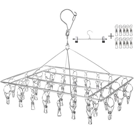 Séchoir à linge avec 36 pointes en acier inoxydable pour chaussettes/sous-vêtements/vêtements/serviettes, égouttoir (1/5)