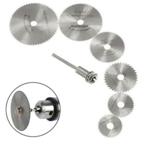 Nouveau 7pc HSS lames de scie outil rotatif, Circulaire en bois de coupe lame de scie Disques pour Dremel Outil rotatif Mandrin avec tige d'extension 1/8"(3.175mm)