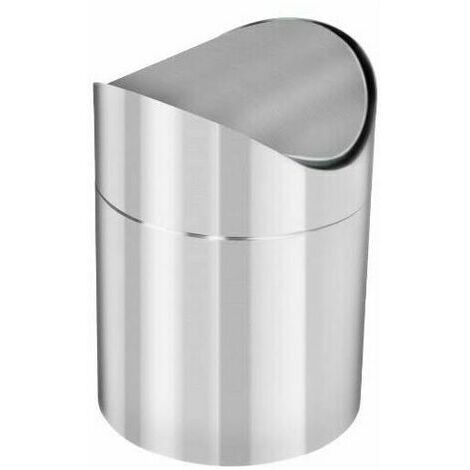Poubelle de bureau en acier inoxydable Mini petite taille maison salon chambre Bureau sur la tête de lit poubelle argent (1/5)