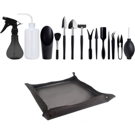 15 Pièces Mini Ensemble d'outils de Jardinage Outils de Plantation de Jardin pour Transplantation Succulente Kits d'outils de Jardinage avec Tapis de Jardin Imperméable Liable (1/5)