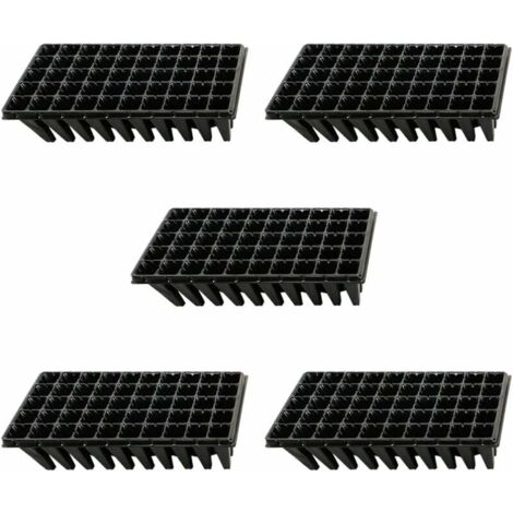 5Pcs Plateaux de Culture de Plantes 50 Plateaux de Démarrage de Semis de Cellules pour La Germination des Graines Et Le Plateau de Propagation en Plastique des Semis Noir (1/5)
