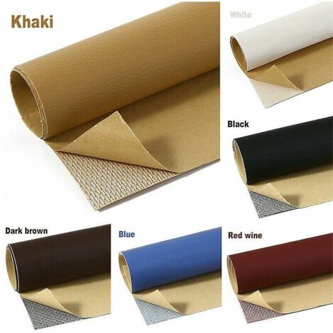 1 pièces autocollant de réparation de cuir auto-adhésif canapé canapé siège de voiture chaise rénovation autocollant (marron foncé, 50 cm 137 cm)