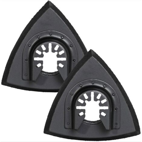 Patins de ponçage triangulaires 90mm - Plateau de ponçage pour outil multifonction oscillant pour ponçage du bois, 2 pièces