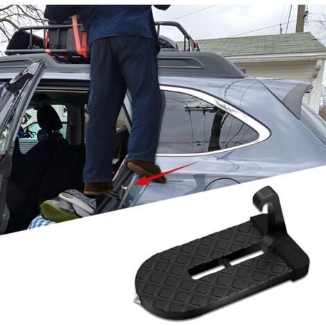 1 Pédale Porte Voiture Pliable, Pédale Crochet Porte, Alliage D'aluminium Marchepied Porte Toit Pliable, avec Marteau Sécurité, pour Voiture Camion Caravane SUV (Charge180 Kg) (1/4)