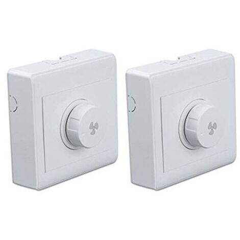 Lot de 2Réglage du Ventilateur de Plafond Régulateur de Vitesse en continu Interrupteur Mural 220V 10A pour gradateur 300W (1/5)