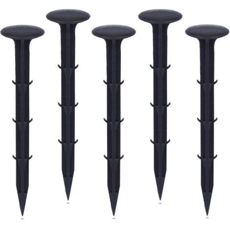 Plastique Piquets de Fixation de Jardin,pour Jardin pour la Fixation des Tissus Anti Mauvaises Herbes Protection Contre Les UV (50 pièces, Noir)