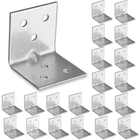 Lot de 20 équerres de fixation 30 x 30 x 30 mm – Acier galvanisé 1,5 mm – Installation facile avec trous pré-percés – Résistance à la corrosion