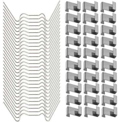 100 Pcs Clips de Fixation pour vitre de Verre à Effet de Serre en Acier Inoxydable (avec 50 Clips de Fil W pour vitrage en Serre et 50 Clips de chevauchement en Z pour vitrage de Serre) (1/4)