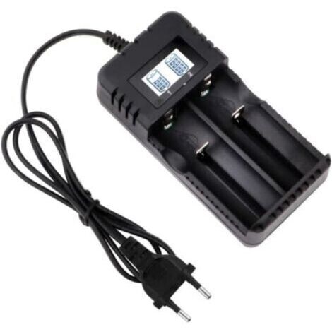 Chargeur batterie 18650 intelligent à 2 fentes Charge rapide avec écran LCD Compatible Li-Ion 3,7V 26650/18650 Protection sécurité