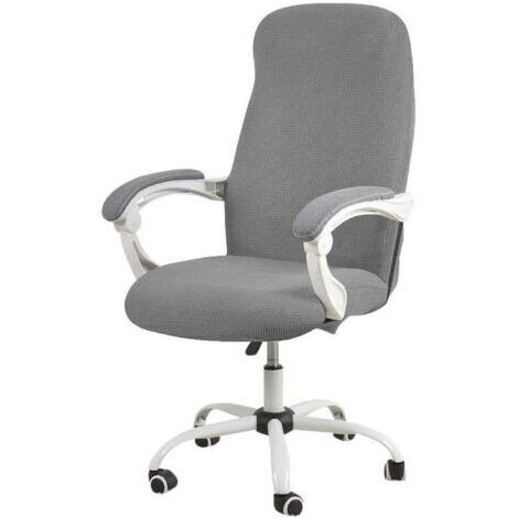 Chaise de bureau housse de bureau résistant à l'eau gris extensible Jacquard housse de chaise d'ordinateur pour accoudoir chaises M (1/4)