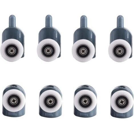 8 Pièces Galets de Porte de Douche Roulette Porte de Douche Roulette Porte Coulissante Galet Porte Rouleau Roulette Roue Rouleaux De Porte De Douche pour Porte Douche Salle de Bain 25mm (1/4)