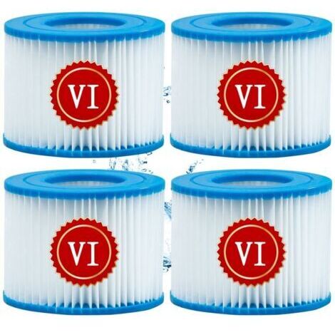 Cartouche defiltre Piscine Type VI, pour Bestway Type VI Pool Filter, Taille 6-58323 pour Filtre Spa pour bestway pour Lay-z-Spa Miami, Vegas, Monaco, pour Nettoyage Filtre Spa, 4Pcs