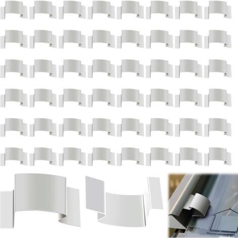 Lot de 50 clips de fixation pour serre en verre, pour réparation de lunettes de jardin (argent, acier inoxydable) (1/4)