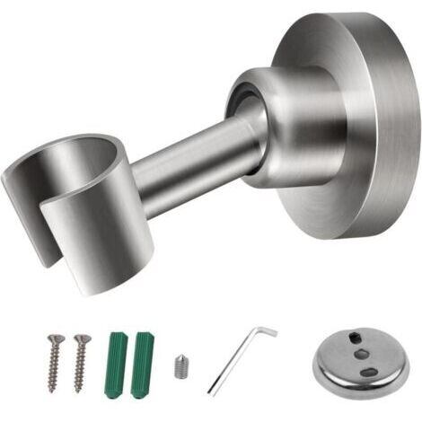 Support de Douche, Support Douche en Acier Inoxydable, Rotation Sphérique pour Ajuster Support Douche Mural, Installation Perforée, L'angle peut Être Ajusté Selon les Besoins (1/4)