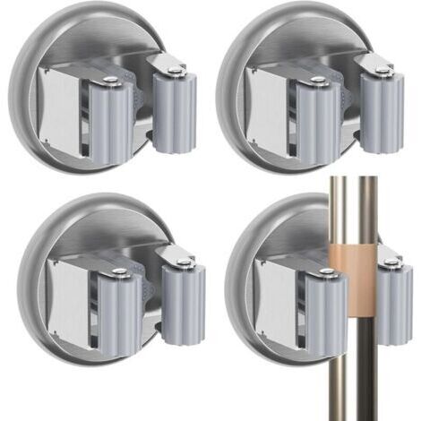 4pcs Pince à Balai,Porte balais Mural,Support Balai-Organiseur de Balai Support magnétique Crochets magnétiques Robustes sans perceuse, pour Outil de Jardin, râteau, poignée de Pelle (1/4)