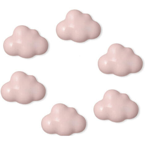 6 pièces poignée d'armoire en céramique poignée de tiroir en forme de nuage poignée de cuisine poignée de chambre d'enfants armoire placard jouet boîte de rangement bibliothèque (Rose) (1/4)