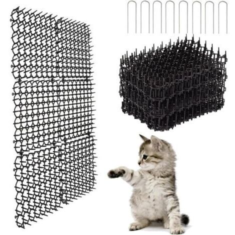 24 Pièces Tapis Anti-Chat Jardin avec Pointes, Tapis Anti-Chat avec Epine, Tapis Répulsif Chat, Répulsif de Pointes d'animaux pour Jardin Intérieur Extérieur Canapé (1/5)