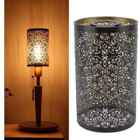 Abat-Jour pour Lampes de Table,Suspension Abat-jour En Métal,Décoratif Motif Cylindrique De Sculpture Sculpté Creux Fer Ombre Abat-Jour Suspendu pour Ampoules (1/4)