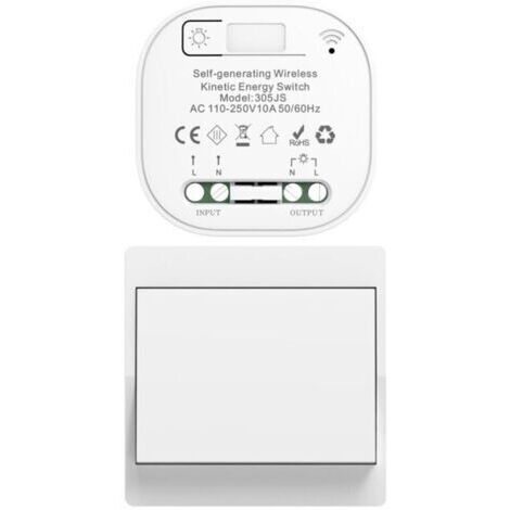 EU interrupteur sans fil sans piles kit interrupteur sans fil autoalimente va et vient sans fil sans pile radio interrupteur a distance eclairage domestique wireless switch (EU 1Gang 1V1 a)