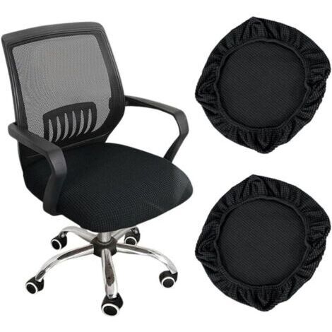 2 Housses de Chaise Élastiques, Housse Assise Chaise de Bureau, Housse Tabouret Pivotant, Couvre Chaise Salle a Manger,Housses de Siège de Chaise,Housse Chaise Bar Rond,Housse Coussin Chaise (1/4)