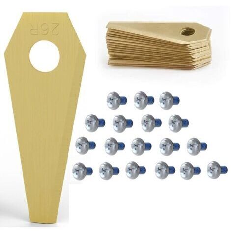 18pcs Lames de Rechange pour Bosch Titane Accessoires pour Tondeuses Robot+ 18Pcs Vis, Lame de Rechange pour Robot Tondeuse Lame Compatible avec Bosch Tondeuse