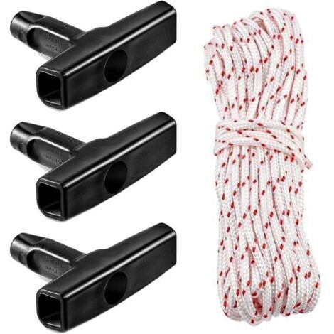 Corde de démarrage, 10 m, 3,0 mm, avec 3 poignées de démarrage, pour tondeuse, tronçonneuse, coupe-bordure, coupe-bordure, pièces de moteur