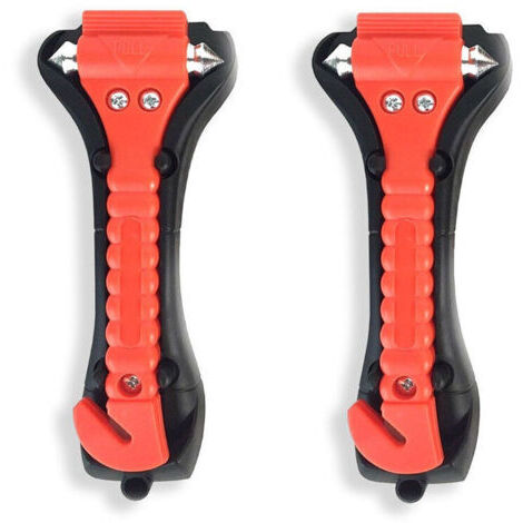2 pièces Marteaux de Secours avec Brise Vitre Coupe Ceinture, Marteau de sécurité pour Voiture, Outils d’évacuation pour Auto (1/5)