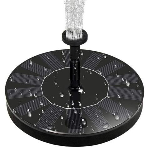 Fontaine à eau à énergie solaire 1,4 W pour oiseaux, poissons, étang, jardin, terrasse, décoration de pelouse