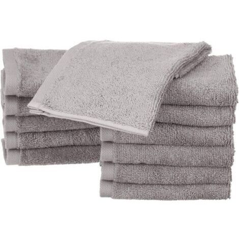 (30×30×0.1cm)Gris Lot de 12 petites serviettes en coton, Gant de toilette, 30 x 30 cm (1/4)