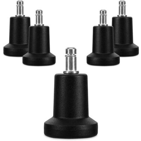Cloches pour Chaise de Bureau - Lot 5 Embouts Remplacement roulettes de Chaise 10/22 mm - Pied de siège Fixe et Silencieux pour Sol Dur (1/5)