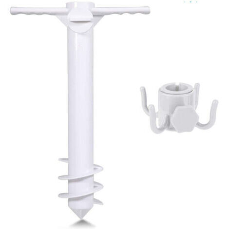 Support Parasol de Plage de Taille Universelle - Porte Parasol à Visser dans le Sol - Résiste aux Vents Puissants