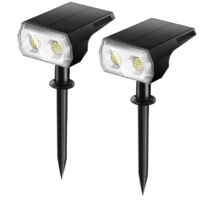 Lampe solaire Solar Garden Lights Outdoor Spotlights, RGB Color Changing Solar Powered Landscape Spot Lights, IP65 Waterproof, Auto On/Off Outdoor Solar Lights for Pathway Tree Wall Yard, 2 Pack