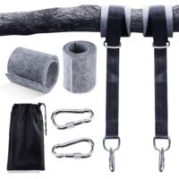 Hamac sangles, 2 Set Sangle Balancoire Suspendu 2x150CM Ultra Résistant avec D-Ring et Coussin Plus épais, Deux Crochets Mousquetons Charge Max 500KG pour Hamac et Balancoire de Jardin