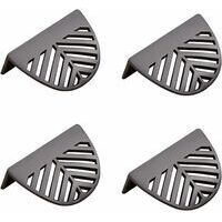 4pcs Forme des Feuilles Cabinet Pulls Laiton Doré Poignées De Meubles De Cuisine Porte De Cuivre Tirettes De Tiroir-Noir