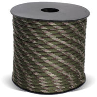 Camouflage vert militaire de 50 m Corde de tente en polyester à 9 brins, corde pour bâche de camping, corde résistante au vent, corde de survie d'urgence