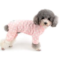 Chiot Pyjama Mignon Marguerites et Fleurs Coton Vêtements de Travail Pyjama Chiot Pyjama avec Pantalon Chien Chat 4 Jambe Combinaison Pyjama pour Toutes les Saisons Rose M