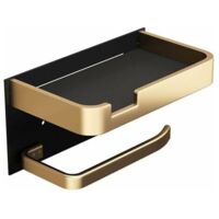 Porta carta igienica a parete con supporto per telefono, moderno porta rotolo di carta igienica in viscosa, porta carta igienica da bagno in oro nero