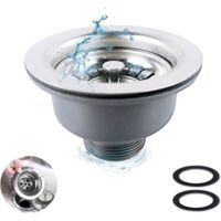 Kitchen Sink Strainer, Sink Stopper, Stainless Steel, Kitchen Sink, Basket, Sink Accessories (114 mm)