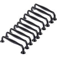 10pcs Black Furniture Handle - Black Kitchen Furniture Handle, Bedroom Drawer Door Handles, Center Distance 96mm, Handles for Wardrobes