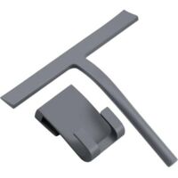 Silicone Shower Squeegee with Stainless Steel Core, Shower Squeegee for Bathroom Glass Cleaning, 9 x 8.5 Inch, Gray