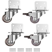 Pack of 4 Small Swivel Furniture Casters 25mm with Brake L-Shaped Mounting Plate Suitable for Furniture Flower Stand Children's Room (25mm)