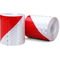 Reflective Tape 2 Pack 3m x 50mm Prismatic Waterproof Inclined Shape Safety Warning Tape Roll Vinyl Self Adhesive Security Tape