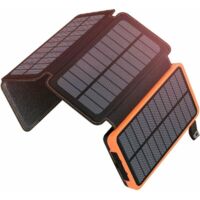 Chargeur solaire 20000mAh batterie externe portable avec 4 panneaux batterie externe étanche avec 2 USB camping en plein air téléphone tablette Cisea
