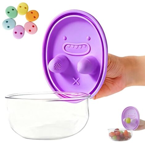 Pot à goûter 2 en 1 anti-déversement, récipient alimentaire réutilisable et étanche avec couvercle, idéal pour les voyages, le camping et les activités de plein air. (1/5)